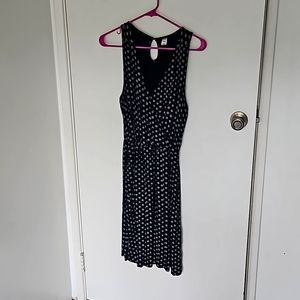 Cross Front Gathered Waist Jersey Sleeveless Dress Size M